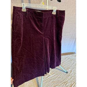 Talbots Wine/Purple Velvet Knee Length Skirt - s 12p